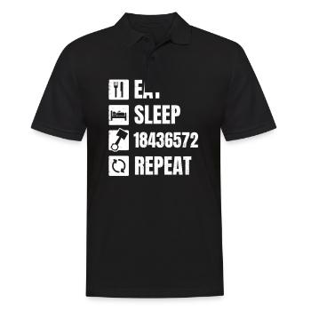 V8 Engine Eat Sleep 18436572 Repeat Gift - Men's Polo Shirt - black - Front - Kai (181cm)