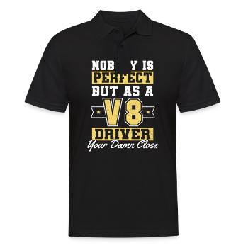 V8 Engine Nobody Is Perfect Gift - Men's Polo Shirt - black - Front - Kai (181cm)