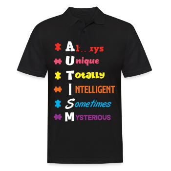 Autism Autismus Autist Asperger Syndrom Puzzle - Männer Poloshirt - Schwarz - Vorne - Kai (181cm)