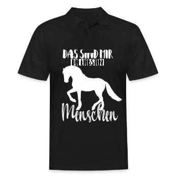 Pferde liebste Menschen lustig süß Kaltblut reiten - Männer Poloshirt - Schwarz - Vorne - Kai (181cm)