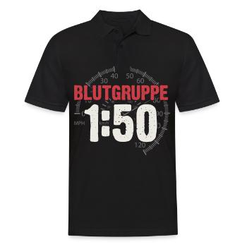 Groupe sanguin 1h50 Cyclomoteur à essence DDR Ostalgie Simson - Polo Homme - noir - Devant - Kai (181cm)