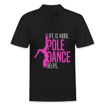 Cadeau de danseur de pole dance - Polo Homme - noir - Devant - Kai (181cm)