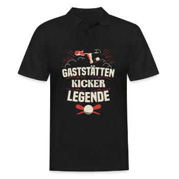 Tischkicker Tischfußball - Männer Poloshirt - Schwarz - Vorne - Kai (181cm)