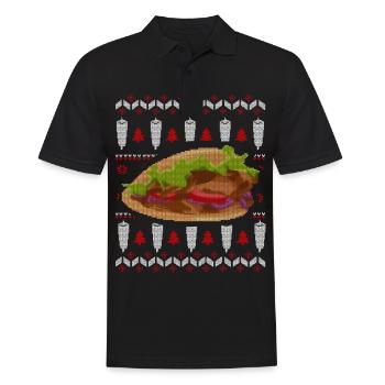 Döner Kebab Ugly Christmas - Männer Poloshirt - Schwarz - Vorne - Kai (181cm)