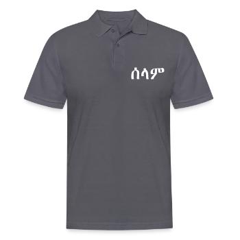 Hallo Selam Tigrinya Amharic Eritrea Äthiopien Ges - Männer Poloshirt - Anthrazit - Vorne - Nico (186cm)