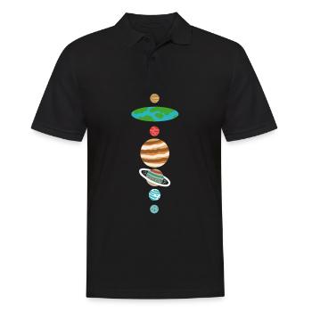 Flat Earth Solar System Flat Earth - Men's Polo Shirt - black - Front - Kai (181cm)