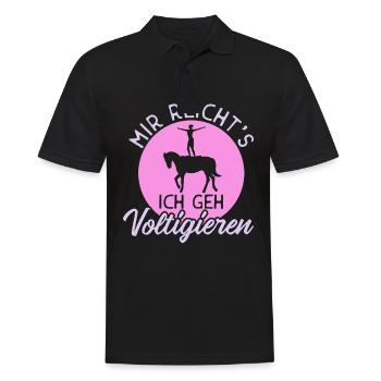 Voltigieren Volti Reiten Pferde Mädchen - Männer Poloshirt - Schwarz - Vorne - Kai (181cm)
