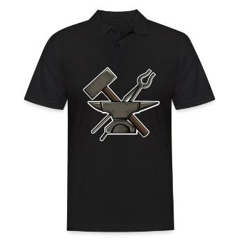 Forgeron maréchal ferrant métal enclume cadeau - Polo Homme - noir - Devant - Kai (181cm)