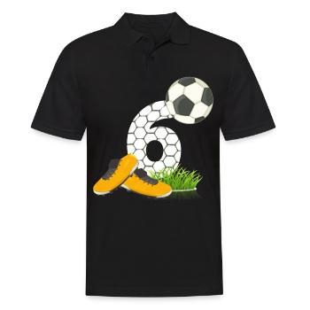 6. Geburtstag Kinder Fussball Geschenkidee 6 Jahre - Männer Poloshirt - Schwarz - Vorne - Kai (181cm)