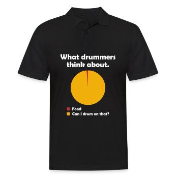 Batteur batterie batteur drôle disant mème - Polo Homme - noir - Devant - Kai (181cm)