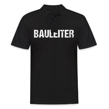 Bauleiter | Bau Geschenk Idee - Männer Poloshirt - Schwarz - Vorne - Kai (181cm)