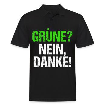 Grüne? Nein Danke! Anti Grünen Gegen Grüne - Männer Poloshirt - Schwarz - Vorne - Kai (181cm)