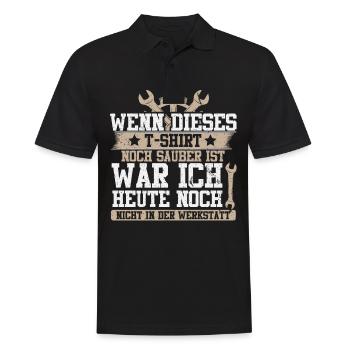 Wenn dieses Shirt noch sauber ist Werkstatt TShirt - Männer Poloshirt - Schwarz - Vorne - Kai (181cm)