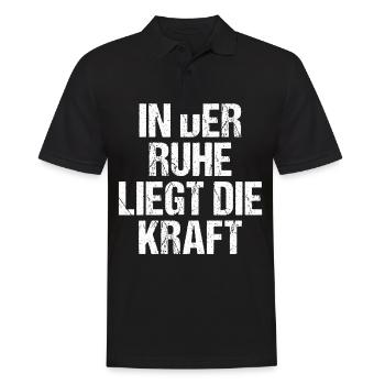 In der Ruhe liegt die Kraft - Männer Poloshirt - Schwarz - Vorne - Kai (181cm)