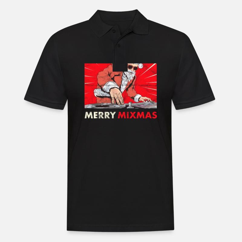 Merry Mixmas Weihnachtssynthizer Analog Synth - Männer Poloshirt - Schwarz