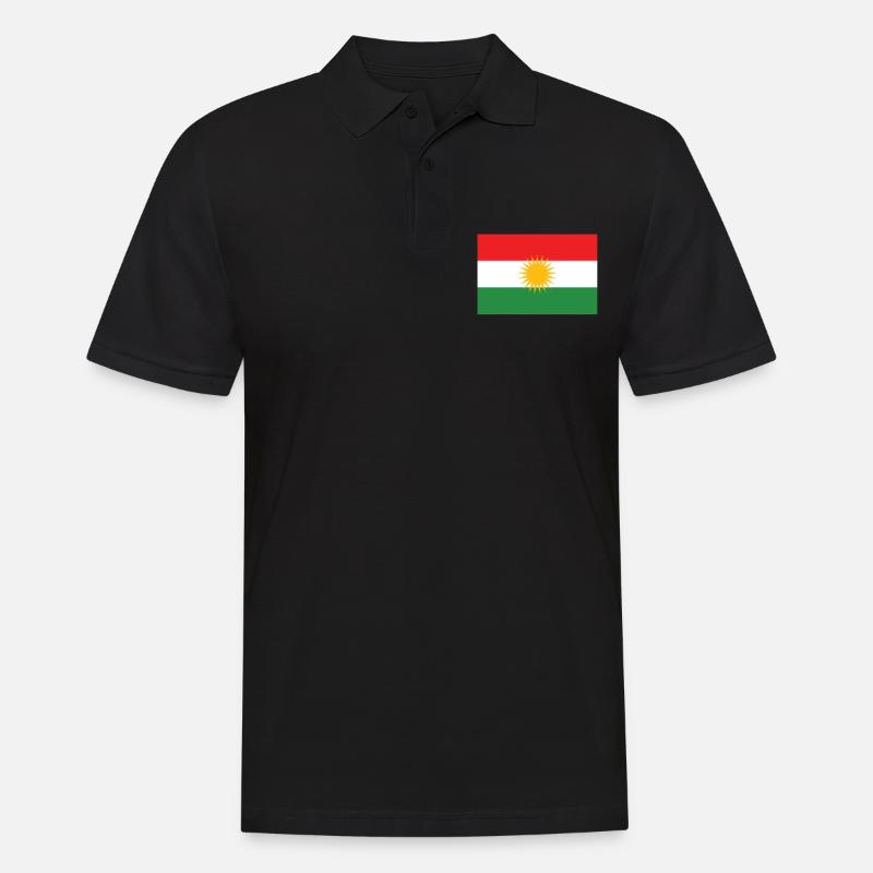 Kurdistan Kurdisch Flagge Kurden - Männer Poloshirt - Schwarz