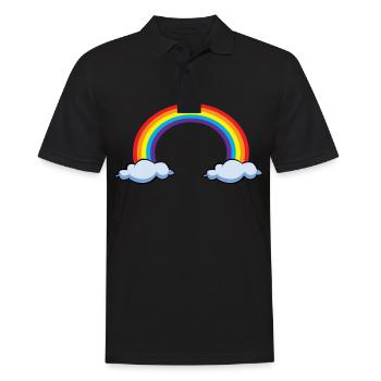 Rainbow with clouds | Rainbow - Men's Polo Shirt - black - Front - Kai (181cm)