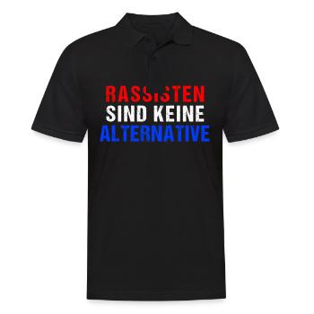 Rassisten sind keine Alternative | Gegen Rechts - Männer Poloshirt - Schwarz - Vorne - Kai (181cm)