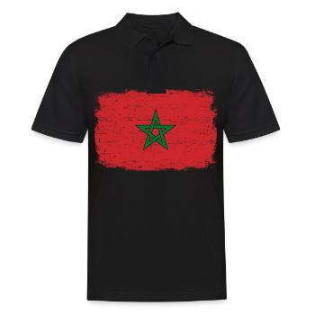MAROKKO FLAGGE Marokkanische Fahne Geschenk - Männer Poloshirt - Schwarz - Vorne - Kai (181cm)