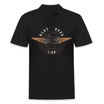 Blood type 1:50 petrol piston moped Simson East - Men's Polo Shirt - black - Front - Kai (181cm)