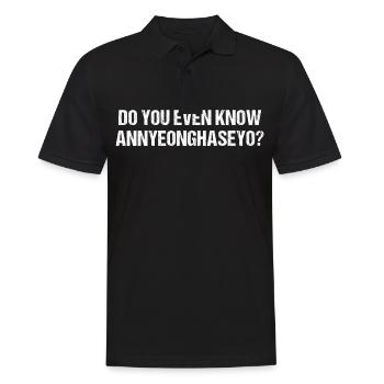 Hello Annyeonghaseyo Korea - Männer Poloshirt - Schwarz - Vorne - Kai (181cm)