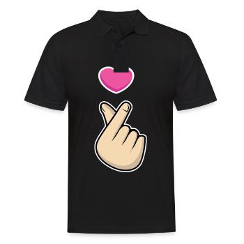 K-Pop Hand Symbol Kpop Heart Korean Love Music - Polo Homme - noir - Devant - Kai (181cm)