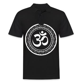 Om Ohm Aum symbole spirituel Yoga Tee cadeau - Polo Homme - noir - Devant - Kai (181cm)