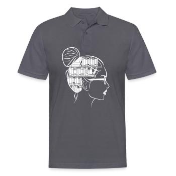Bookworm Bookworm Girlfriend Woman Library - Men's Polo Shirt - charcoal grey - Front - Nico (186cm)