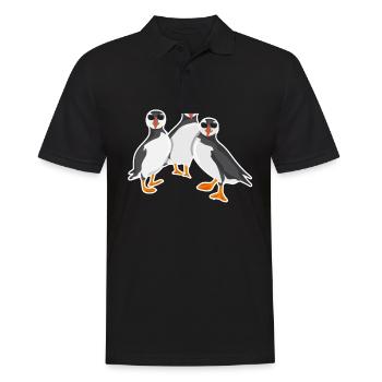 Puffin puffins puffin Island holiday - Men's Polo Shirt - black - Front - Kai (181cm)