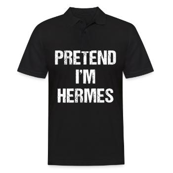Pretend I'm Hermes Costume Greek God Halloween - Männer Poloshirt - Schwarz - Vorne - Kai (181cm)