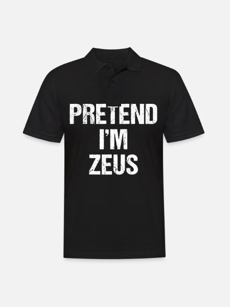 Pretend I'm Zeus Costume Greek God Halloween Party - Men's Polo Shirt - black
