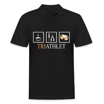 Triathlete electronics engineer beer funny electrician - Men's Polo Shirt - black - Front - Kai (181cm)