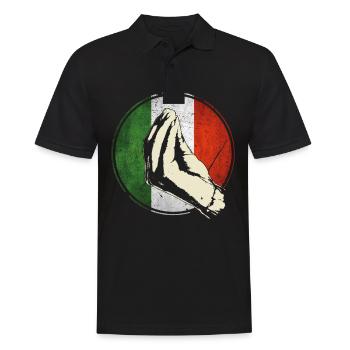 Funny Italian Shirt Italie pour les Italiens - Polo Homme - noir - Devant - Kai (181cm)