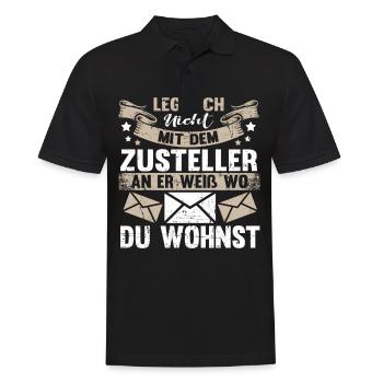 Briefträger Paketbote Lustig Postbote Geschenk - Männer Poloshirt - Schwarz - Vorne - Kai (181cm)