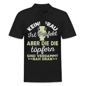 Lustig Töpfern Keramiker Töpfer Keramik Geschenk - Männer Poloshirt - Schwarz - Vorne - Kai (181cm)