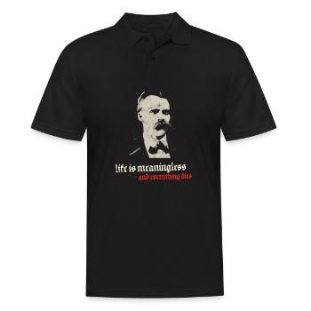 Weinlese-Philosophie-Nihilismus-Entwurf Nietzsche Kant - Männer Poloshirt - Schwarz - Vorne - Kai (181cm)