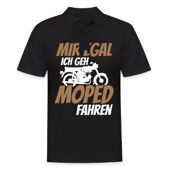 Mir egal ich geh Moped fahren Zweirad Fan Shirt - Männer Poloshirt - Schwarz - Vorne - Kai (181cm)