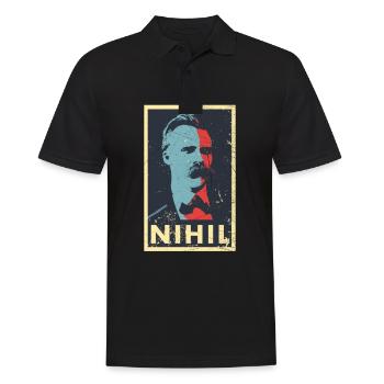 Vintage Philosophie Nihilismus Friedrich Nietzsche - Männer Poloshirt - Schwarz - Vorne - Kai (181cm)