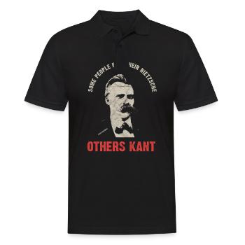 Nietzsche Kant Vintage Philosophie Nihilismus Design - Männer Poloshirt - Schwarz - Vorne - Kai (181cm)