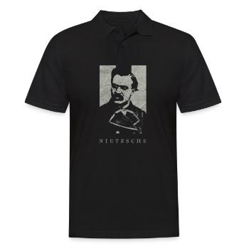 Friedrich Nietzsche Vintage Philosophie Nihilismus - Männer Poloshirt - Schwarz - Vorne - Kai (181cm)