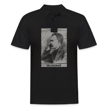 Vintage Philosophy Nihilism Design - Men's Polo Shirt - black - Front - Kai (181cm)