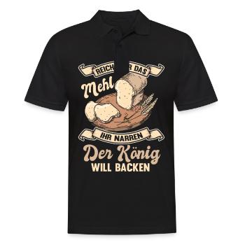 Bäcker Bäckerei Lustiger Spruch Brot Geschenk - Männer Poloshirt - Schwarz - Vorne - Kai (181cm)