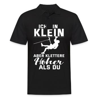 Kletter Lustig Wander Berge Karabiner Geschenk - Männer Poloshirt - Schwarz - Vorne - Kai (181cm)