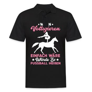 Lustig Voltigieren Pferd Reiterin Pferde Geschenk - Männer Poloshirt - Schwarz - Vorne - Kai (181cm)