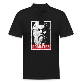 Sokrates Vintage griechische Philosophie Aristoteles - Männer Poloshirt - Schwarz - Vorne - Kai (181cm)