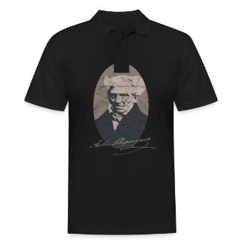 Vintage Philosophie Arthur Schopenhauer Nietzsche - Männer Poloshirt - Schwarz - Vorne - Kai (181cm)
