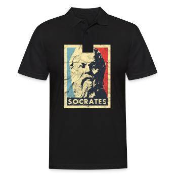 Sokrates Vintage griechische Philosophie Aristoteles - Männer Poloshirt - Schwarz - Vorne - Kai (181cm)