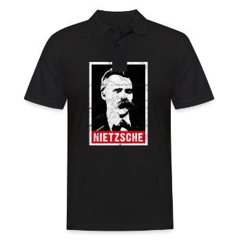 Friedrich Nietzsche Philosophie Nihilismus Übermensch - Männer Poloshirt - Schwarz - Vorne - Kai (181cm)