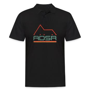 Enveloppe de synthétiseur - ADSR Nerd Analog Retro - Polo Homme - noir - Devant - Kai (181cm)