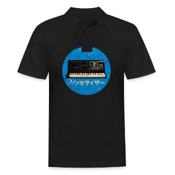Synthesizer Analog Synth - Techno Attack Vintage - Männer Poloshirt - Schwarz - Vorne - Kai (181cm)